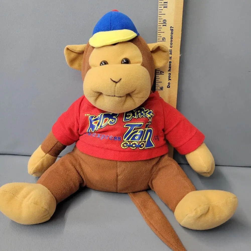 Kids‎ Express Train Monkey Plush Toy Brown Red Blue 14
